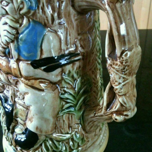 German Beer Stein Vintage Tankard Bar Mug Woodsman Forest Tree House Home Drinks - Picture 8 of 16